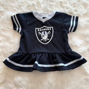 NFL Las Vegas Raiders Black Baby Girls Short Sleeve Dress 0-3M
